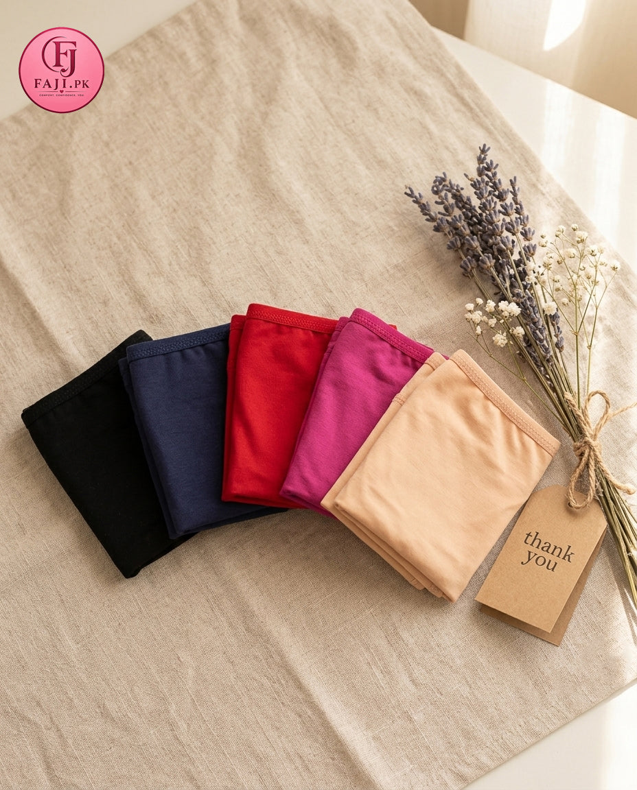 FAJI Cotton Comfort Women’s Briefs - Pack of 5 Multi-Color Underwear